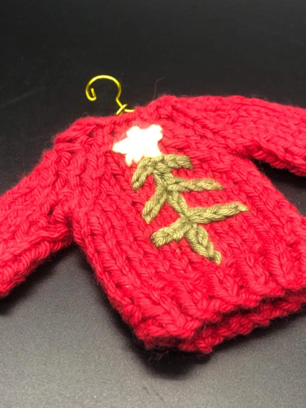Christmas Holiday Crochet Mini Chunky Sweater Ornament, Tiny Gift Tag